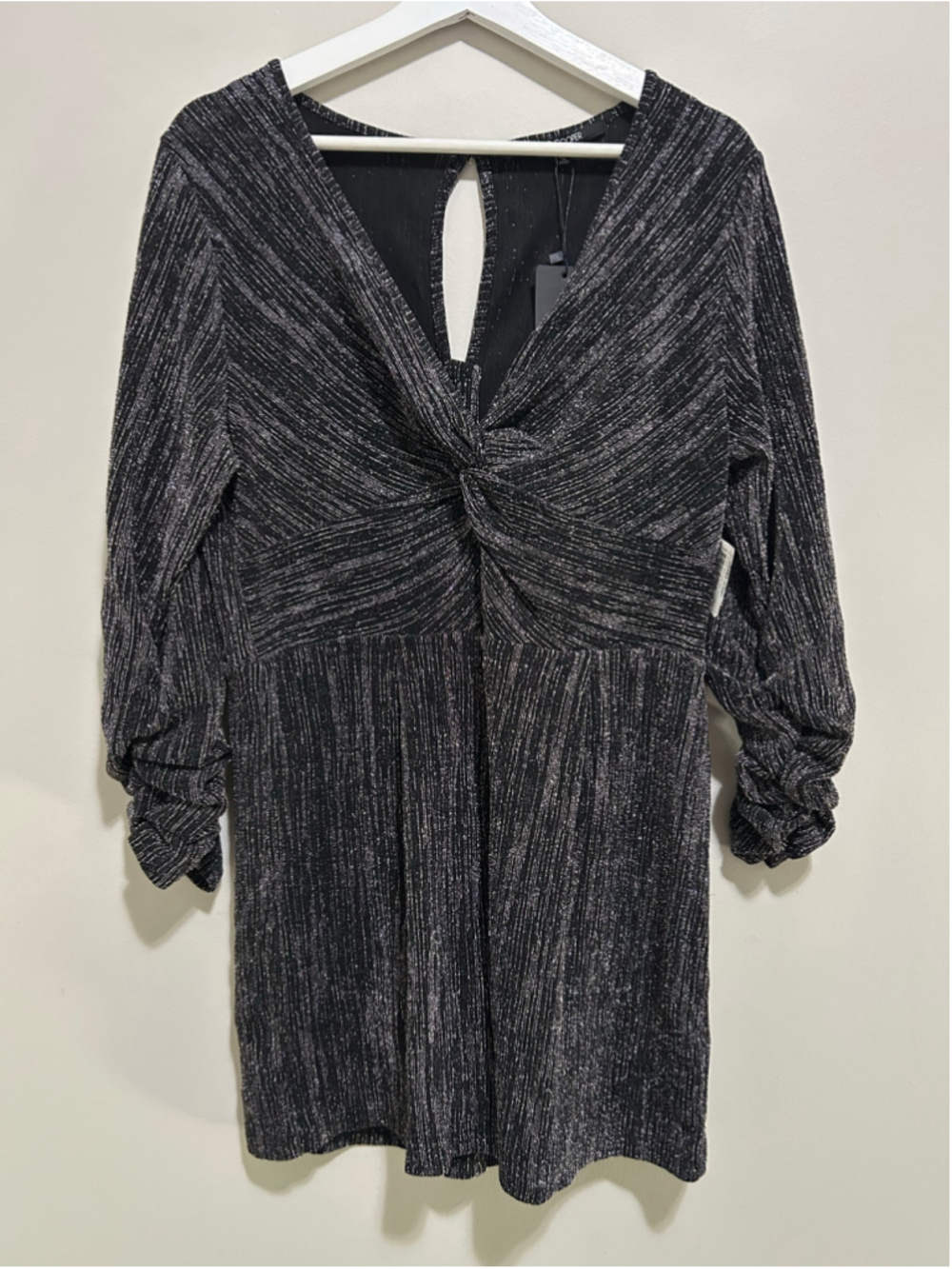 Women's Metallic Black and Silver Romper Size L